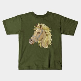 head of cute horse Kids T-Shirt